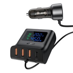 Acefast B11 138W USB-A USB-C Car Charger with 6 Ports - Black цена и информация | Зарядные устройства для телефонов | kaup24.ee