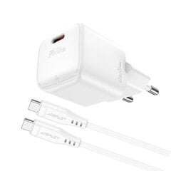 Acefast A73 Mini PD 20W GaN wall charger + USB-C cable - white цена и информация | Зарядные устройства для телефонов | kaup24.ee