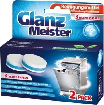 Nõudepesumasina puhastustabletid Glanz Meister, 2 tk цена и информация | Nõudepesuvahendid | kaup24.ee