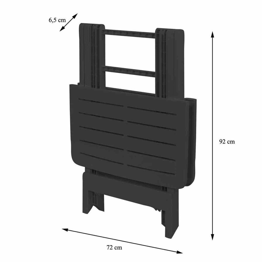 Kokkupandav laud 70 cm, antratsiit 79x72x70 cm, suurus: 79x72x70 cm. цена и информация | Aialauad | kaup24.ee