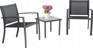 3-х частей садовый набор мебели Garden Line, черный цена и информация | Комплекты уличной мебели | kaup24.ee