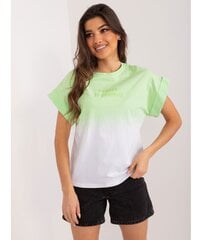 T-särk naistele Trendy.Ing, valge/roheline hind ja info | Naiste pluusid, särgid | kaup24.ee