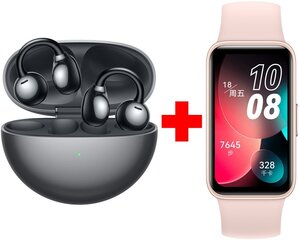 Huawei FreeClip Dove-T00 Black + Huawei Band 8 Sakura Pink цена и информация | Наушники | kaup24.ee