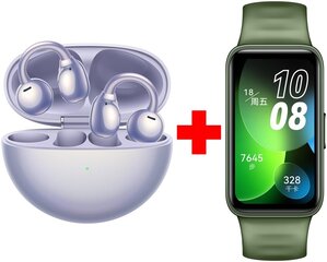 Huawei FreeClip Dove-T00 Purple + Huawei Band 8 Emerald Green hind ja info | Kõrvaklapid | kaup24.ee