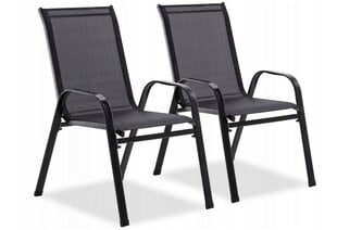 Комплект из 2-х садовых стульев, черный цена и информация | Уличные cтулья | kaup24.ee