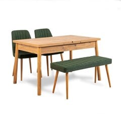 4-osaline söögitoa komplekt Kalune Design Santiago Atlantice, pruun/roheline цена и информация | Комплекты мебели для столовой | kaup24.ee