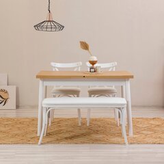 4-osaline söögitoa komplekt Kalune Design Oliver, valge цена и информация | Комплекты мебели для столовой | kaup24.ee