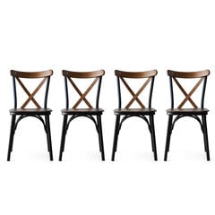 4-tooli komplekt Kalune Design Ekol - 261, pruun/must hind ja info | Söögitoolid, baaritoolid | kaup24.ee