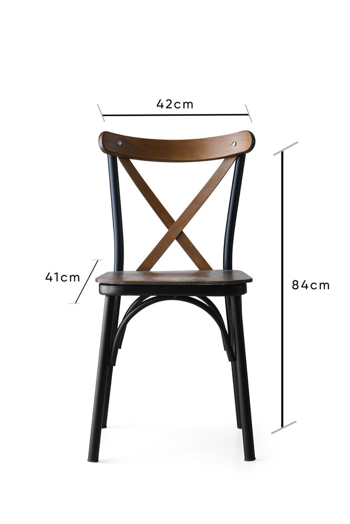 4-tooli komplekt Kalune Design Ekol - 261, pruun/must цена и информация | Söögitoolid, baaritoolid | kaup24.ee