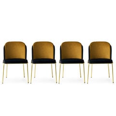 4-tooli komplekt Kalune Design Dore - 106, must/kuldne цена и информация | Стулья для кухни и столовой | kaup24.ee