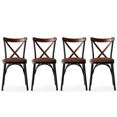 4-tooli komplekt Kalune Design Ekol - 1332, pruun/must hind ja info | Söögilaua toolid, köögitoolid | kaup24.ee
