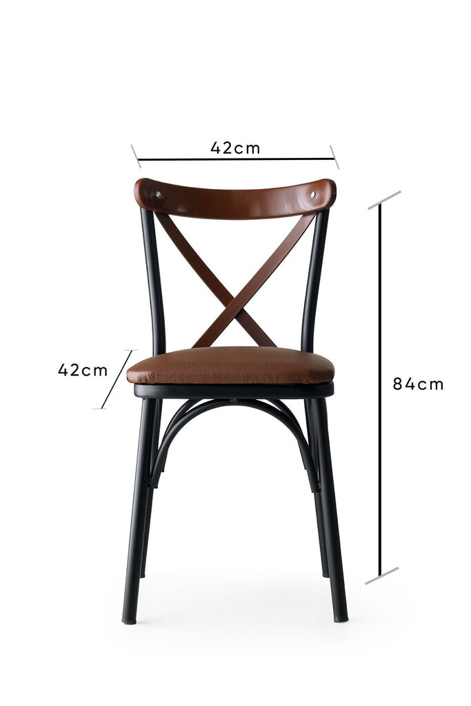 4-tooli komplekt Kalune Design Ekol - 1332, pruun/must hind ja info | Söögitoolid, baaritoolid | kaup24.ee