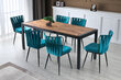 4 tooli komplekt Kalune Design Kusali-228, sinine / must цена и информация | Söögitoolid, baaritoolid | kaup24.ee