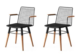 2-tooli komplekt Kalune Design Trend 270, must/pruun цена и информация | Стулья для кухни и столовой | kaup24.ee