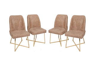 4-tooli komplekt Kalune Design Madrid 913, kuld/pruun цена и информация | Стулья для кухни и столовой | kaup24.ee