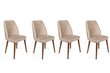 4-tooli komplekt Kalune Design Alfa-464, pruun/liiv цена и информация | Söögitoolid, baaritoolid | kaup24.ee