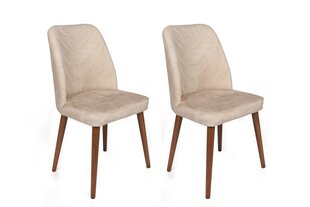 2-tooli komplekt Kalune Design Dallas Dallas-550, beež/pruun цена и информация | Стулья для кухни и столовой | kaup24.ee