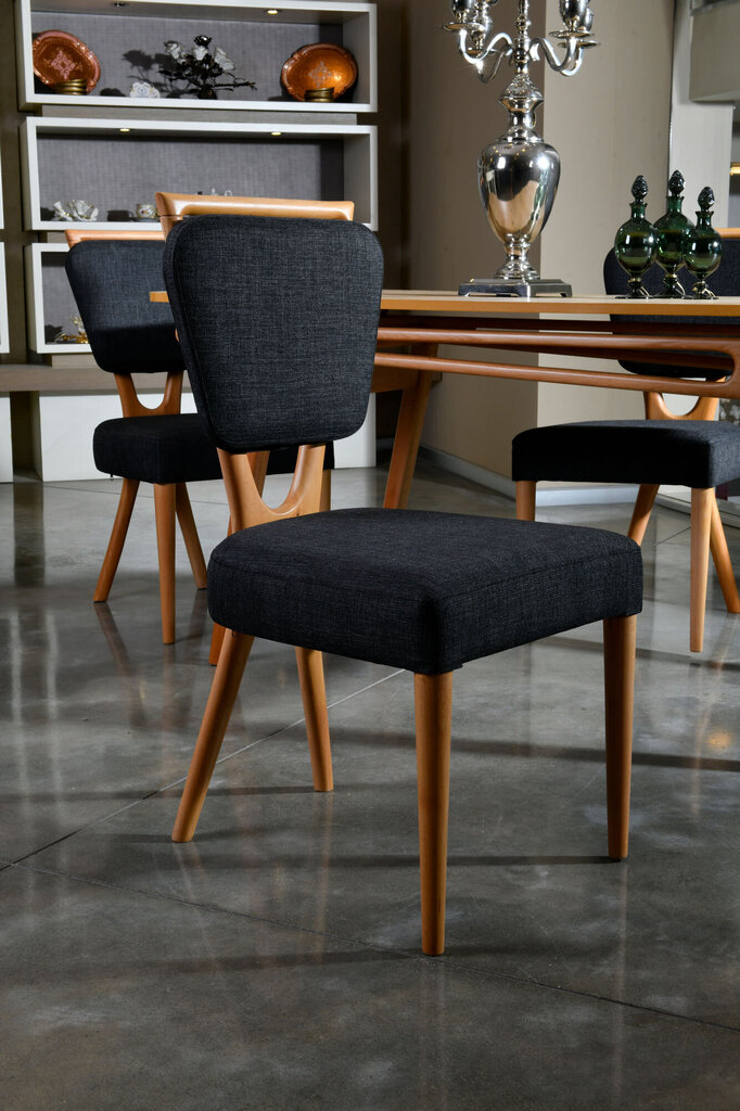 2-tooli komplekt Kalune Design Palace, hall/pruun цена и информация | Söögitoolid, baaritoolid | kaup24.ee