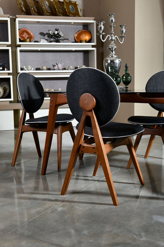 2-tooli komplekt Kalune Design Touch, hall/pruun цена и информация | Söögitoolid, baaritoolid | kaup24.ee