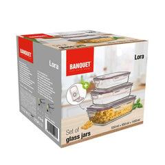 Banquet klaaspurkide komplekt, 3 tk цена и информация | Посуда для хранения еды | kaup24.ee