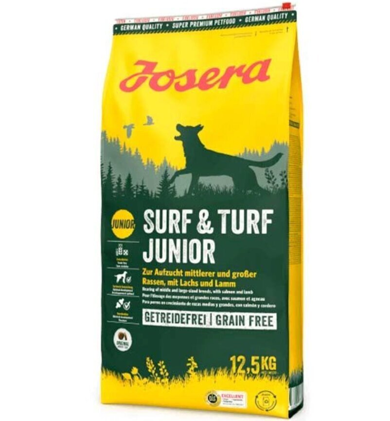 Josera Surf&Turf keskmistele ja suurtele tõugudele koos lambaliha ja lõhega, 12,5 kg hind ja info | Kuivtoit koertele | kaup24.ee