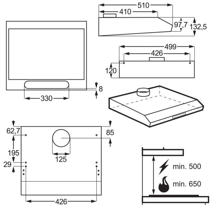 Defektiga toode. Õhupuhasti Electrolux LFU215W, 50 cm hind ja info | Defektiga tooted | kaup24.ee