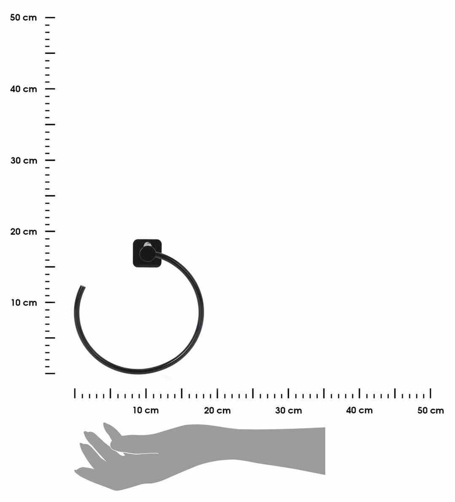 Seinale kinnitatav käterätikuivati 18 cm, must цена и информация | Vannitoa sisustuselemendid ja aksessuaarid | kaup24.ee