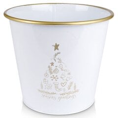 Рождественский вазон, белый, 23x20 см цена и информация | Вазоны | kaup24.ee