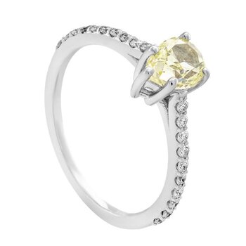 Кольцо из белого золота с бриллиантами 1,21 карата цена и информация | Кольцо | kaup24.ee