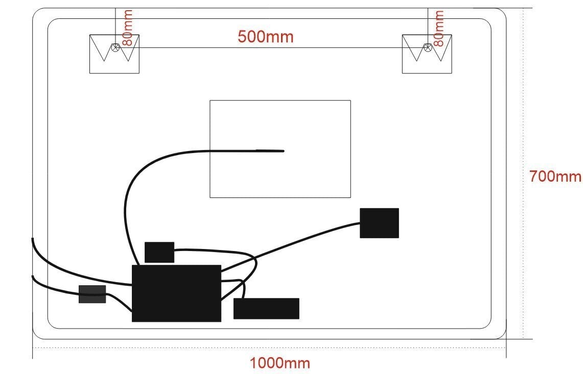 LED peegel Madrid 100x70cm Music, Anti-fog hind ja info | Vannitoa peeglid | kaup24.ee