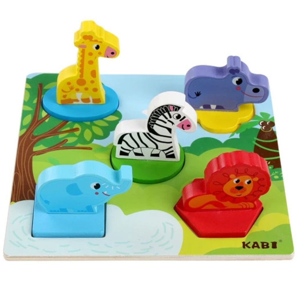 Hariduslike puidust safari puzzle klotsid 0057 hind ja info | Klotsid ja konstruktorid | kaup24.ee