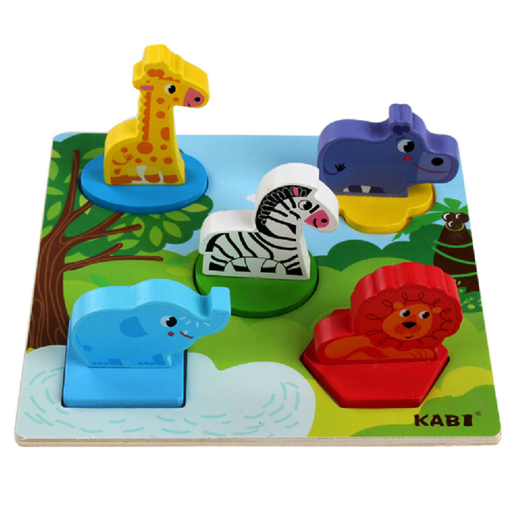 Hariduslike puidust safari puzzle klotsid 0057 hind ja info | Klotsid ja konstruktorid | kaup24.ee