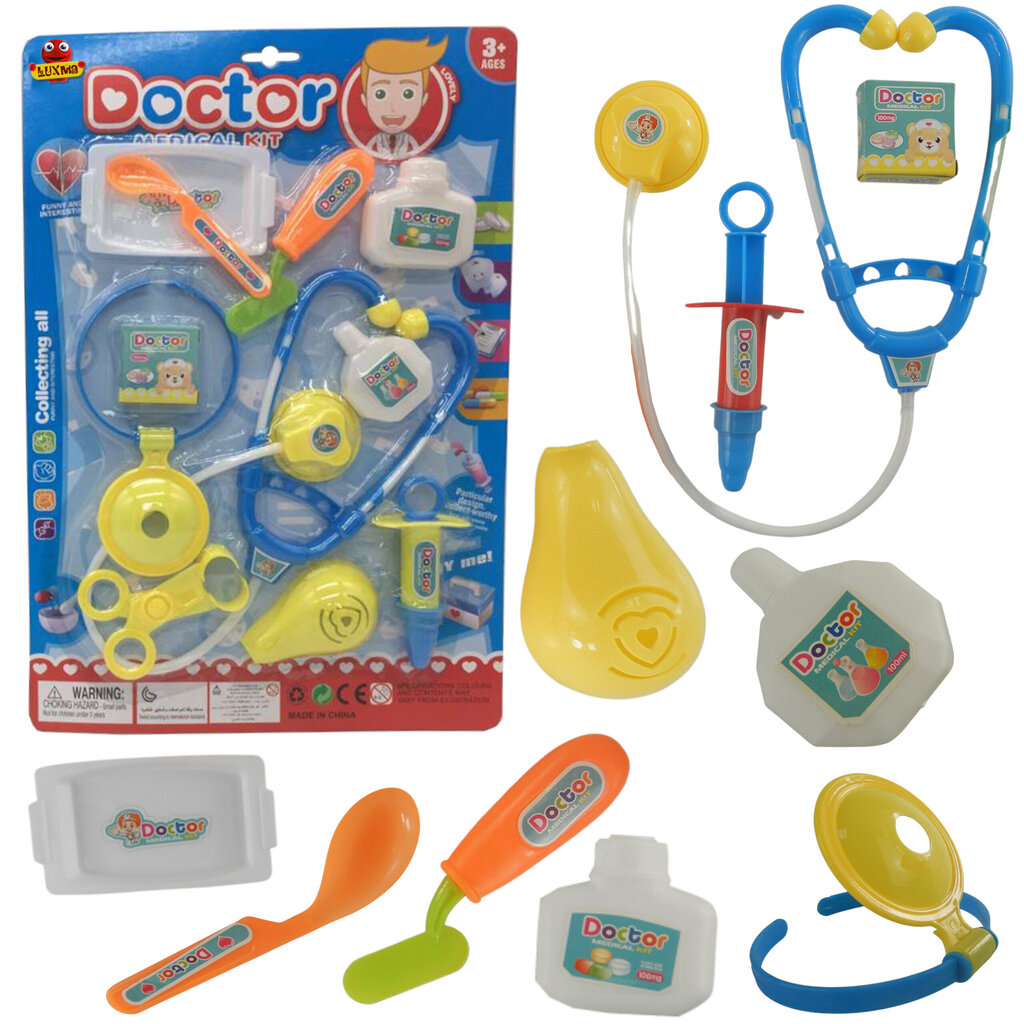 Meditsiiniline komplekt väike arst stetoskoop 11 elementi silmaarst 1014O hind ja info | Tüdrukute mänguasjad | kaup24.ee