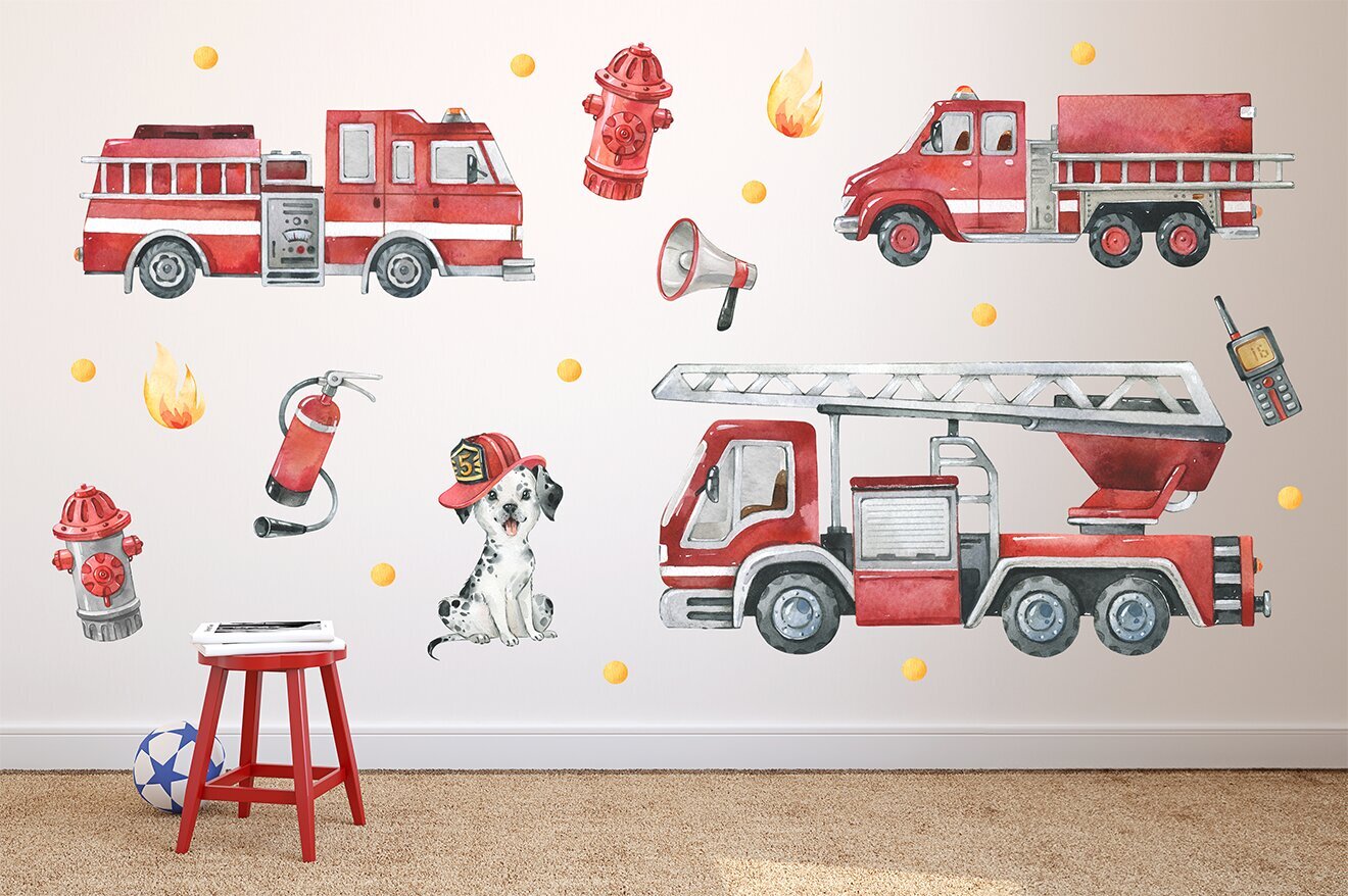 Seinakleebised tuletõrje tuletõrjeauto tuletõrjuja hind ja info | Eritellimusel valmistatud seina- ja aknakiled | kaup24.ee