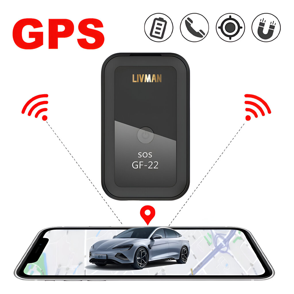 Mini GPS-jälgija Livman GPS-LBS GF-22 цена и информация | Mobiiltelefonide lisatarvikud | kaup24.ee