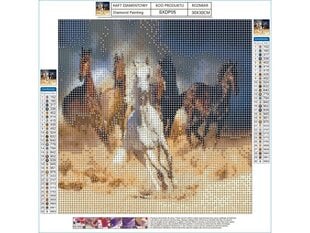 Teemant tikand, teemantmaal, teemant mosaiik, HORSE STADO IN GALOP 30x30cm hind ja info | Teemantmaalid, teemanttikandid | kaup24.ee