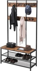 Большая вешалка для одежды с 2 полками и скамейка цена и информация | Вешалка | kaup24.ee