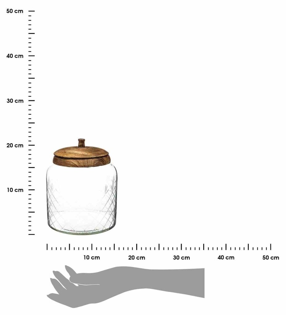 Puidust kaanega klaaspurk, 2,7 l цена и информация | Toidu säilitusnõud | kaup24.ee