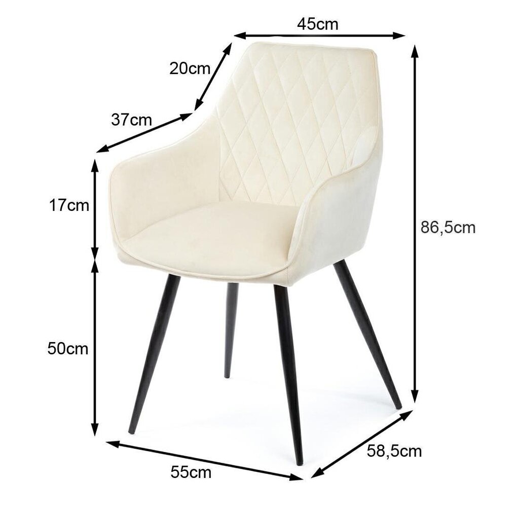 Sametti tool, valge hind ja info | Söögilaua toolid, köögitoolid | kaup24.ee