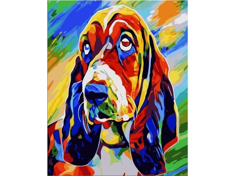 maalimine numbrite kaupa 40x50cm BASSET HOUND - KOER VÄRVILINE цена и информация | Maalid numbri järgi | kaup24.ee