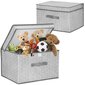 Kokkupandav mänguasjakonteiner Springos HA0163, 25x40x30 cm, hall hind ja info | Hoiukastid ja -korvid | kaup24.ee