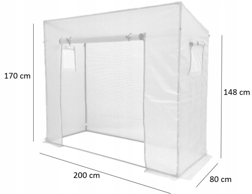 Minikasvuhoone GardenLine, 200 x 80 cm hind ja info | Kasvuhooned | kaup24.ee