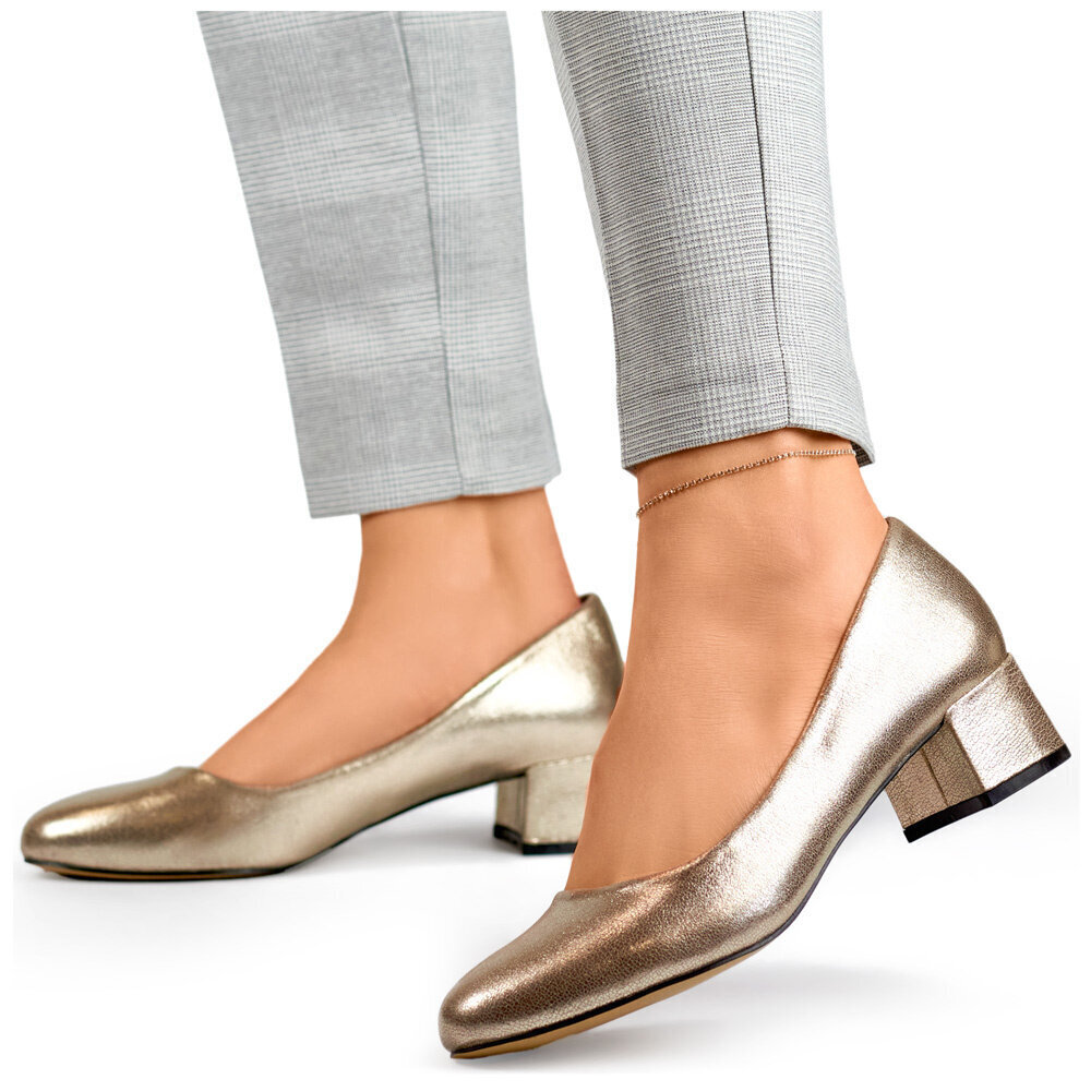 Kõrge kontsaga kingad naistele Primohurt 5191-21, kuldne цена и информация | Naiste kingad | kaup24.ee