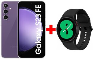 Samsung Galaxy S23 FE 5G 8/256GB Purple + Samsung Galaxy Watch 4 (LTE,40mm), Black цена и информация | Мобильные телефоны | kaup24.ee