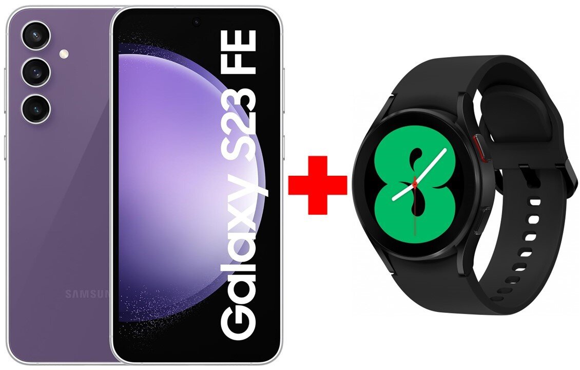 Samsung Galaxy S23 FE 5G 8/256GB Purple + Samsung Galaxy Watch 4 (LTE,40mm), Black цена и информация | Telefonid | kaup24.ee
