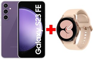 Samsung Galaxy S23 FE 5G 8/256GB Purple + Samsung Galaxy Watch 4 (LTE,40mm), Pink Gold цена и информация | Мобильные телефоны | kaup24.ee