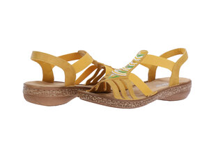 Sandaalid naistele Rieker 41014, kollane 41014_2910-42 hind ja info | Naiste sandaalid | kaup24.ee