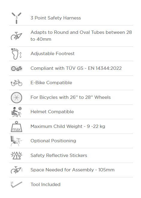 Laste jalgrattatool Polisport Joy FF, 9-22 kg, kollane цена и информация | Laste jalgrattatoolid | kaup24.ee