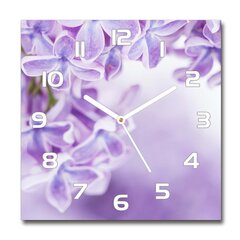 Klaasist seinakell Lillad lilled цена и информация | Часы | kaup24.ee