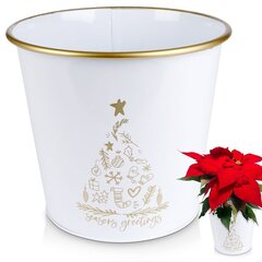 Рождественский вазон, белый, 20.5x18 см цена и информация | Вазоны | kaup24.ee